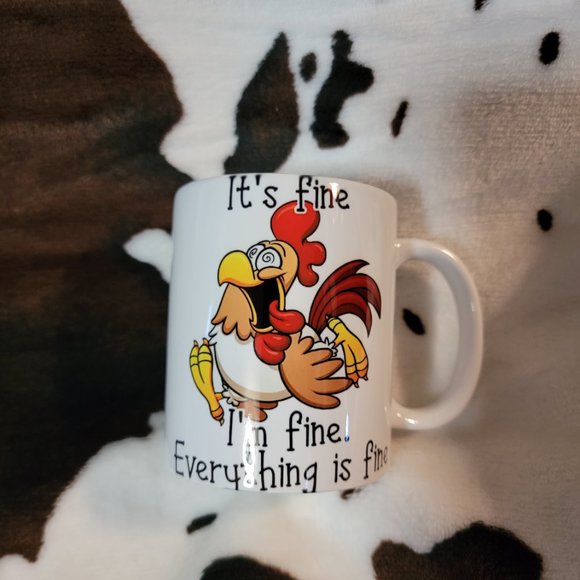 Chicken Everything is Fine Funny 11oz Ceramic Coffee Mug Tea Cup - Picture 5 of 6